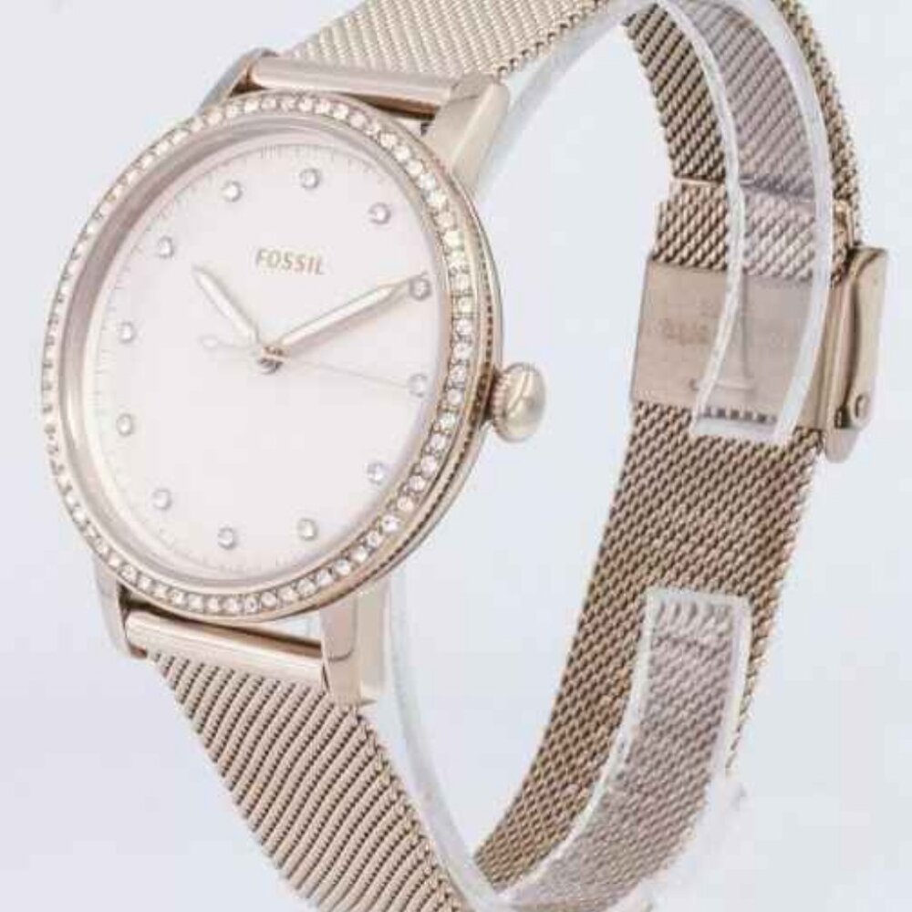 NEW Fossil Women's Neely Three-Hand Pastel Pink Stainless Steel Watch ES4364